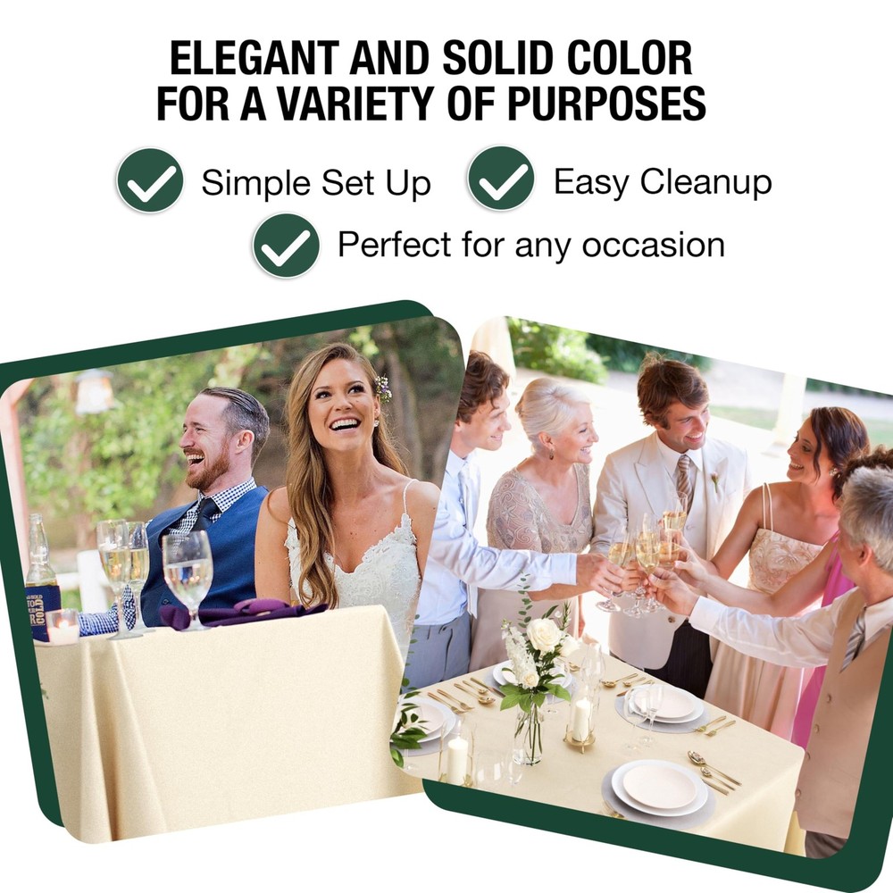 6 Pack Ivory Plastic Table Cloth - 70 x 120" Rectangle Disposable Tablecloth ...