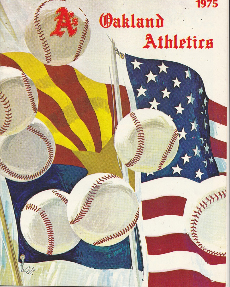 1975 Spring Training Baseball Program  California Angels @ Oakland Athletics Ex
