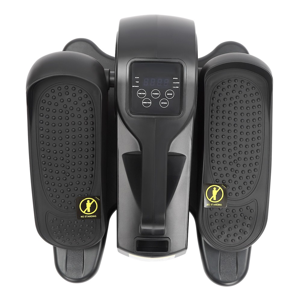 Black Under Desk Elliptical Machine Manual-Auto Dual Mode Leg Pedal Exerciser