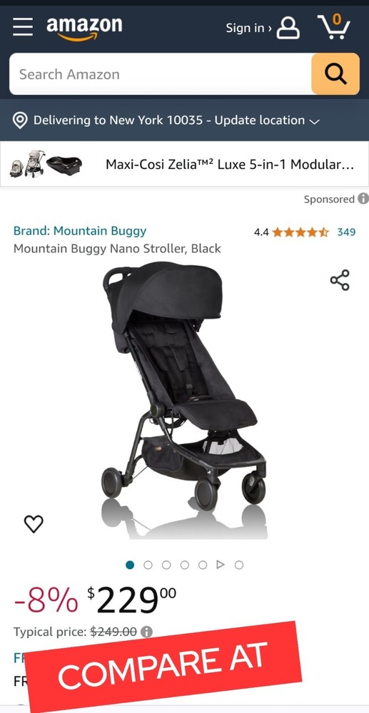 Mountain Buggy Nano Stroller Black in good condition