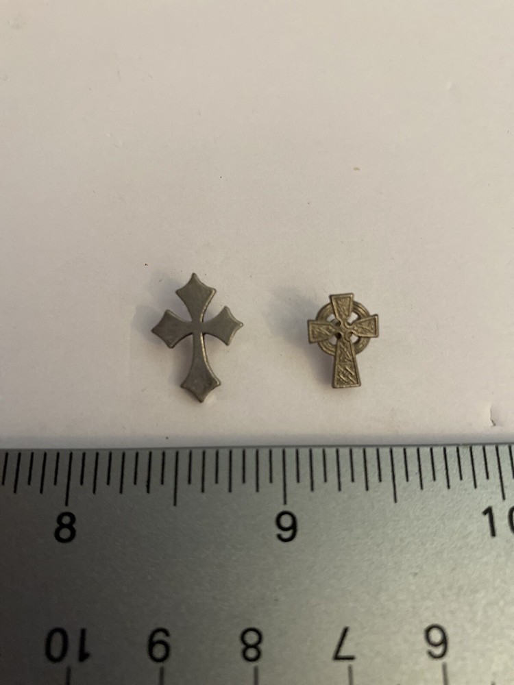 Silver Toned Religious Cross Lapel Pins P10