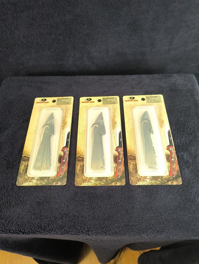 (3) MOSSY OAK 5PC REPLACEABLE BLADE SET ( NEW )