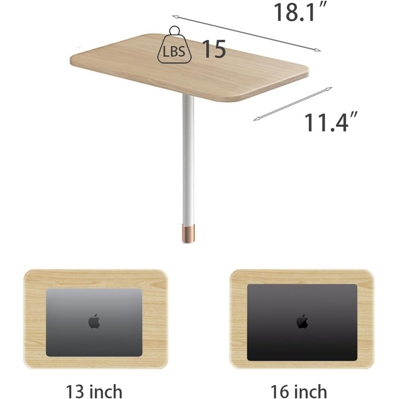 Adjustable Height Laptop Stand Desk Portable Side Table Workstation Sofa Bedside