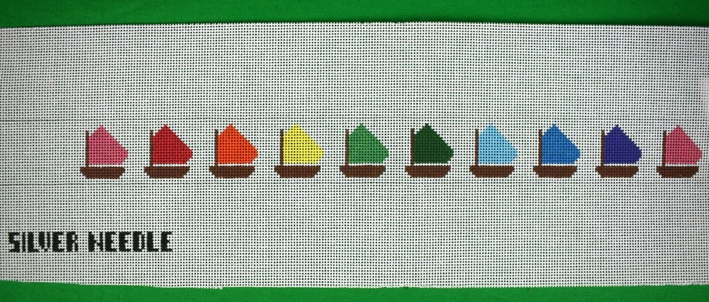 "27 Rainbow Fleet Needlepoint Belt Canvas"