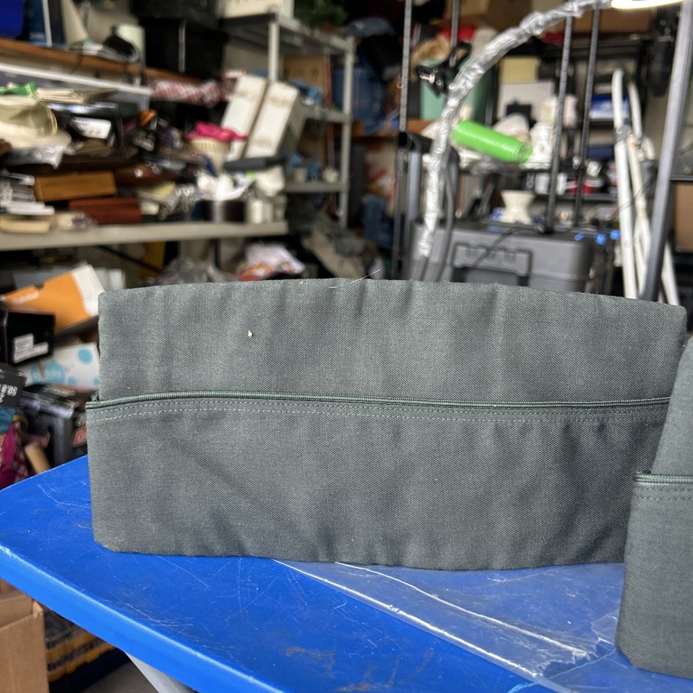 Two US Army Hat Green Poly Wool Man's Garrison Cap