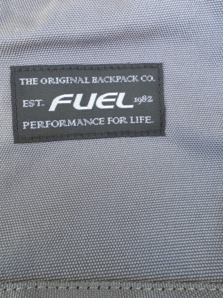 FUEL Grey and Black Polyester Backpack 2 Zippered Compartments