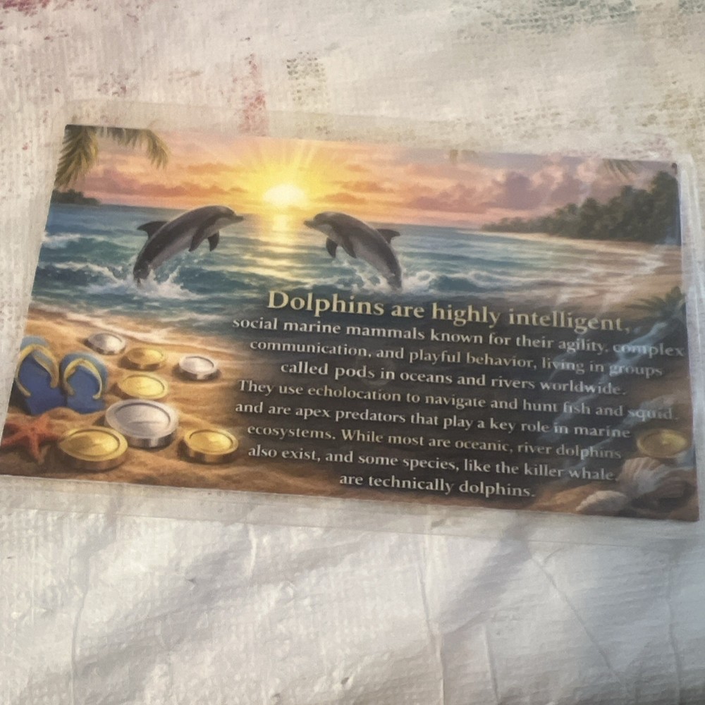 1 Grain Of Silver Card Dolphins