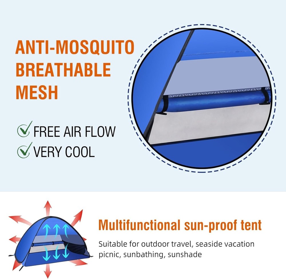 Portable UV Shield Mini Tent for Pets - Automatic Canopy, Lightweight 31.5in