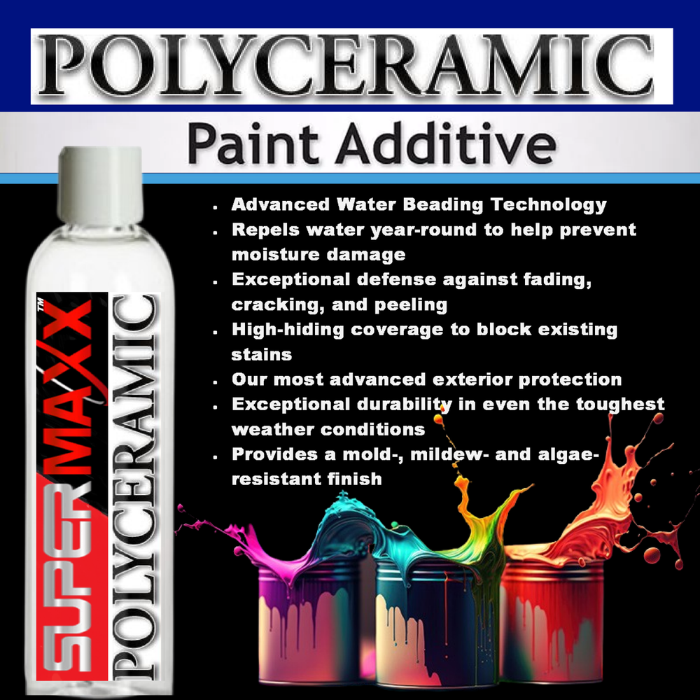 LATEX HOUSE PAINT ADDITIVE PROVIDES LONG TERM POLYCERAMIC PROTECTION "DURABILITY