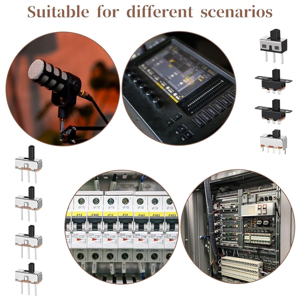 Slide Switch Small Switch, 80PCS Mini Slide Switches 8values Spdt Micro Mini