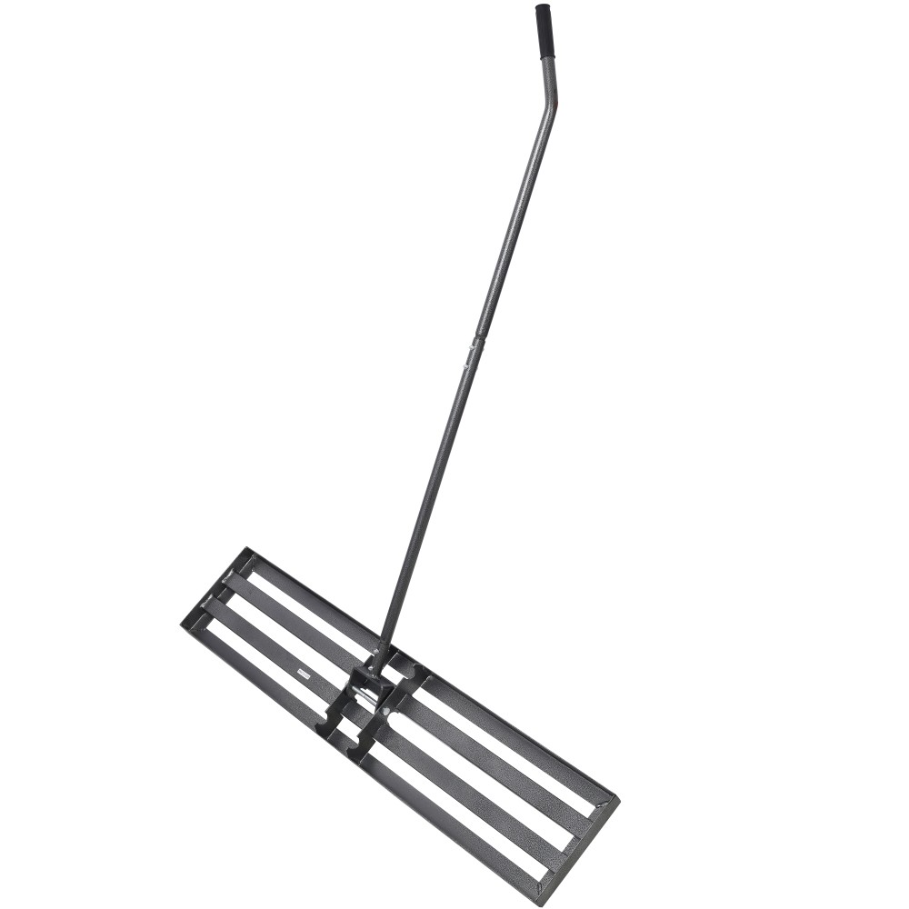 Lawn Leveling Rake Tool, 48in Soil Leveler, Adjustable 7ft Handle w/Grip