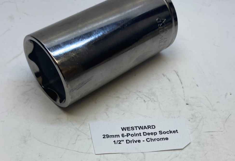 WESTWARD 29mm 6-Point Deep Socket - 1/2" Drive - Chrome - Prepaid Shipping