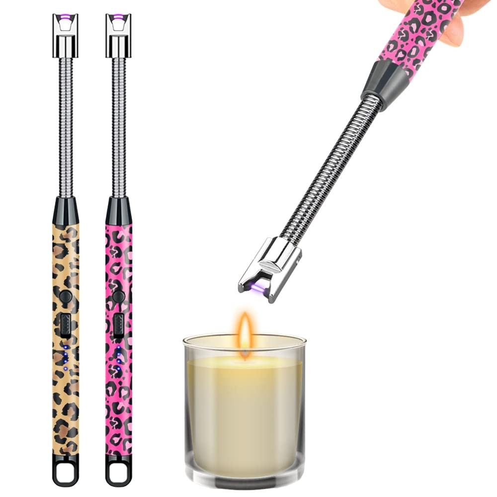 2 Pack Candle LighterArc Lighter with USB ChargingFlameless WindproofLED Batt...