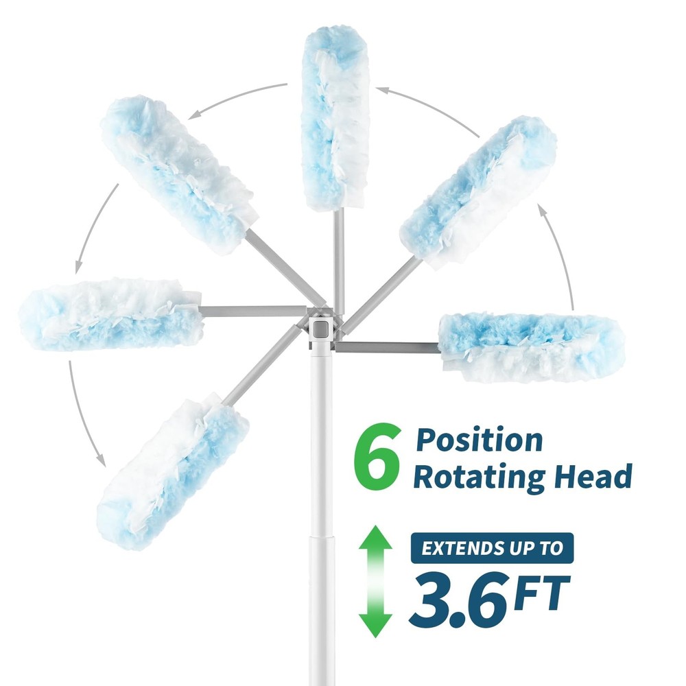 oshang Duster Heavy Duty 3.6 ft Extended Handle Dusting Kit - Multi-Surface C...