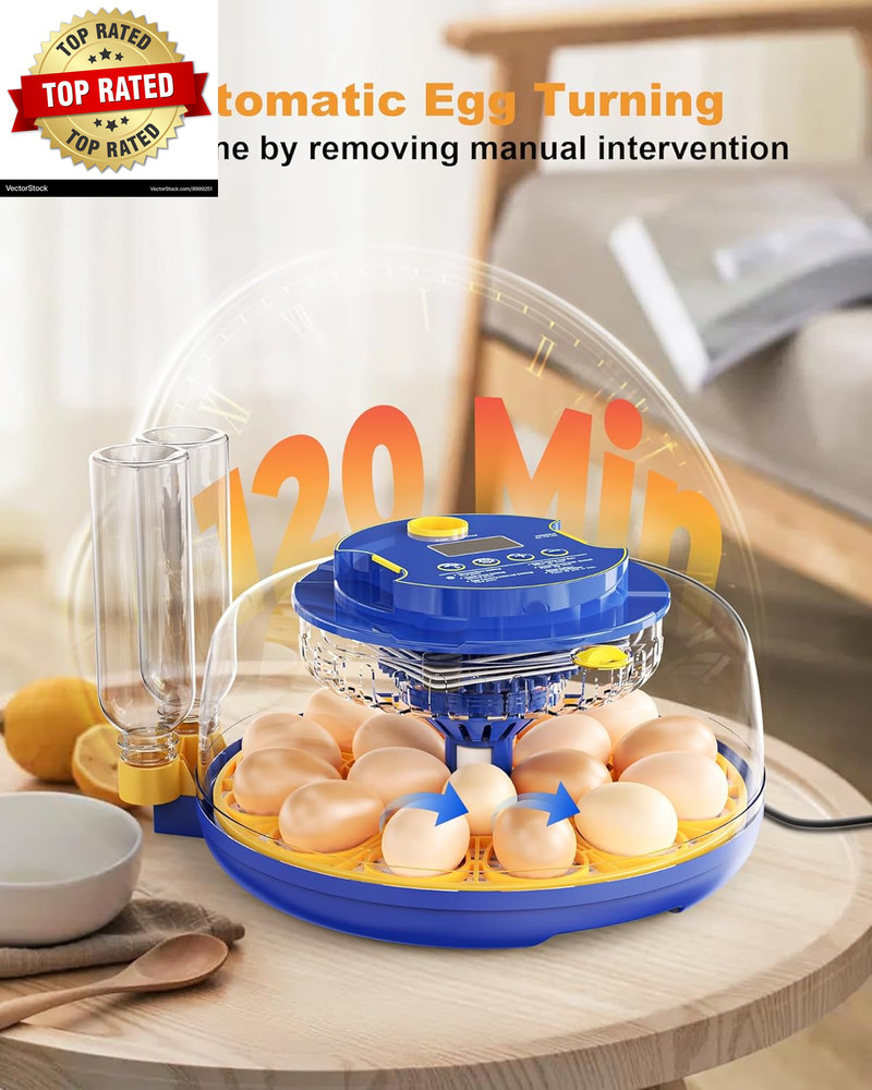 18 Chicken Egg Incubators for Hatching Eggs: Egg Incubator with Automatic Egg Tu