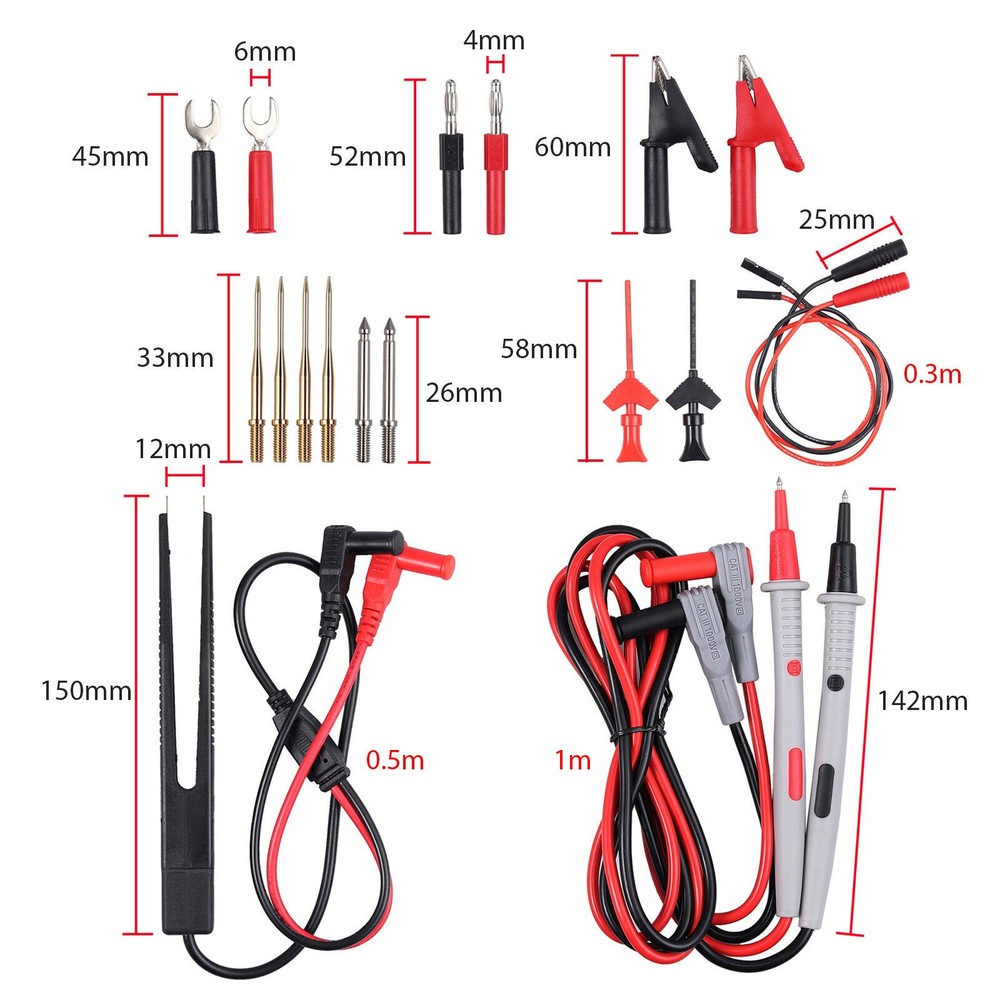 21x For Fluke Electrical Multimeter Test Leads Kit Voltmeter Tester Leads Set