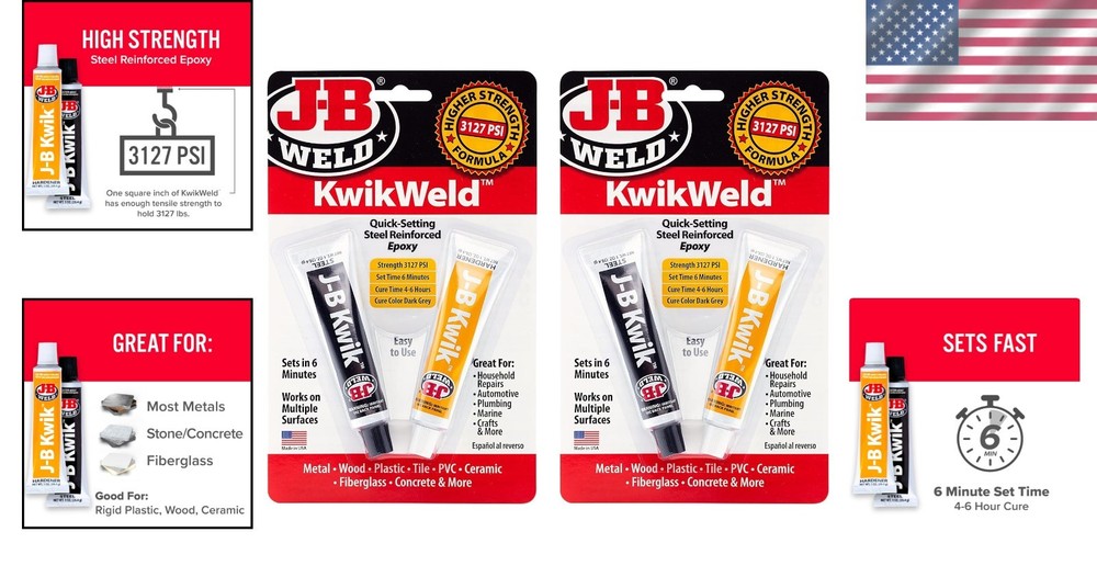 Steel Reinforced Epoxy - High Strength - 2 Pack