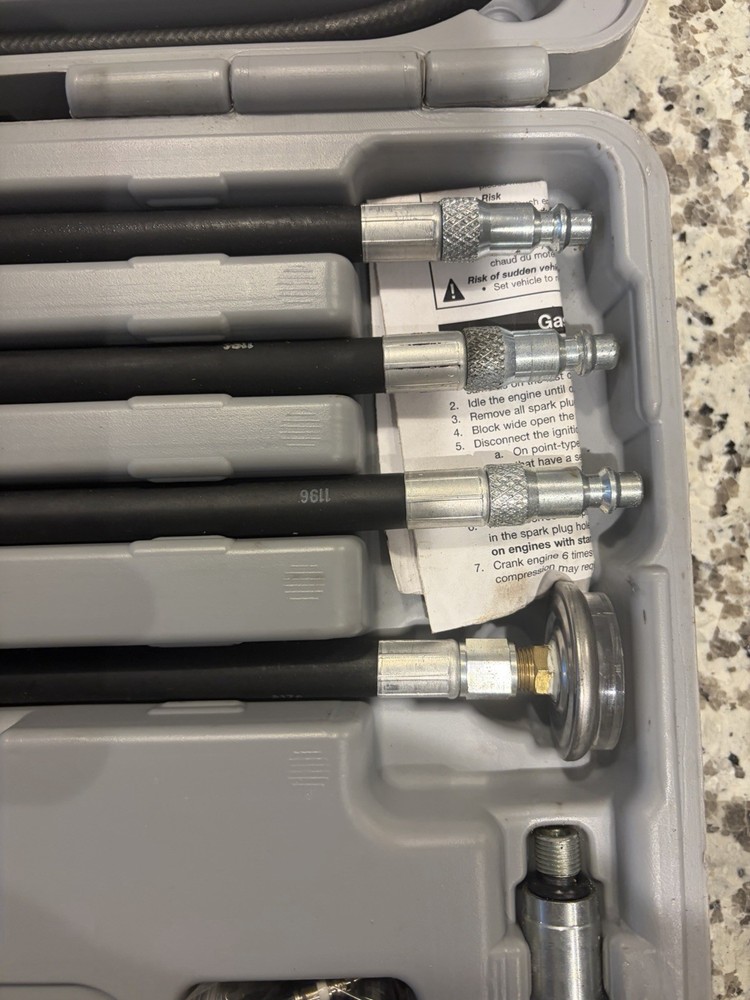 Lang TU-30A Compression Tester Set, Gasoline Engine Testing Kit with Adapters