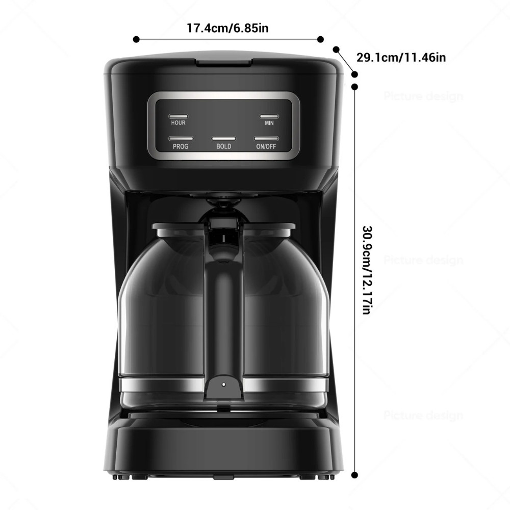 Mainstays 12-Cup Programmable Drip Coffee Maker Black CM1449-UL Auto Shut-Off