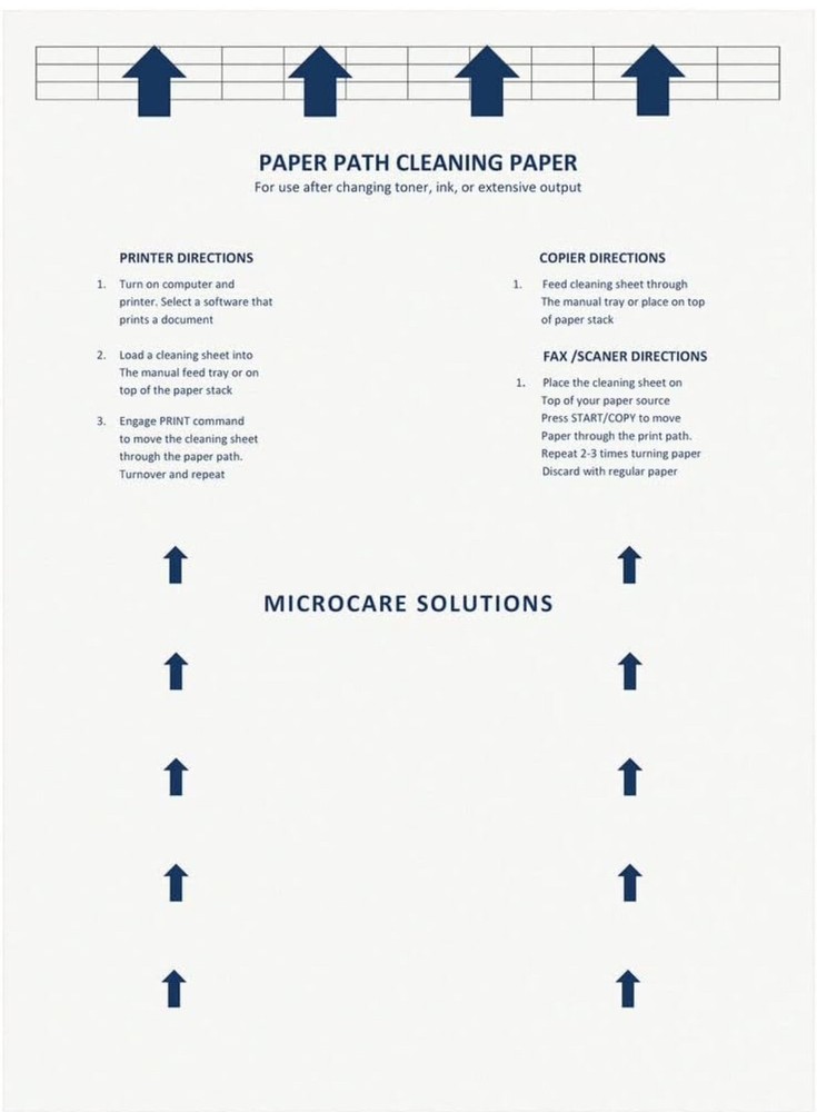 Laser & Inkjet Printer Cleaning Sheet (8.5x11) 10 Sheets