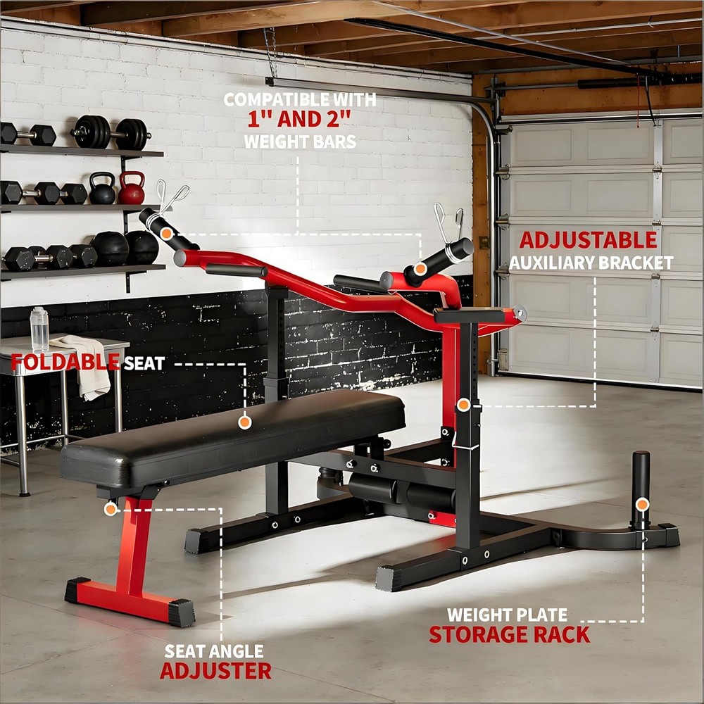 Foldable Bench Press Machine, Adjustable Chest & Shoulder Press,Multi-Functional