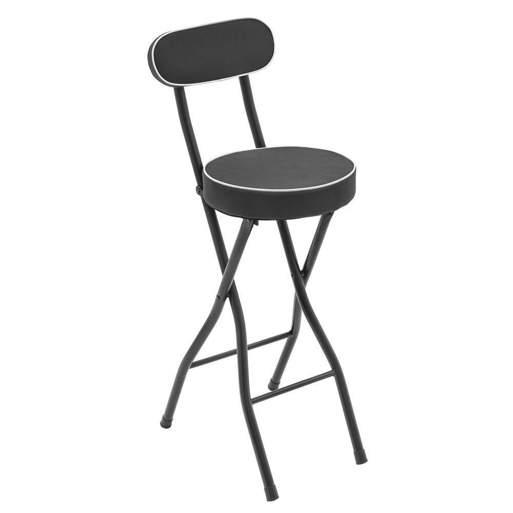 2PCS Bar Stool Portable Folding Stool Padded Folding High Chairs
