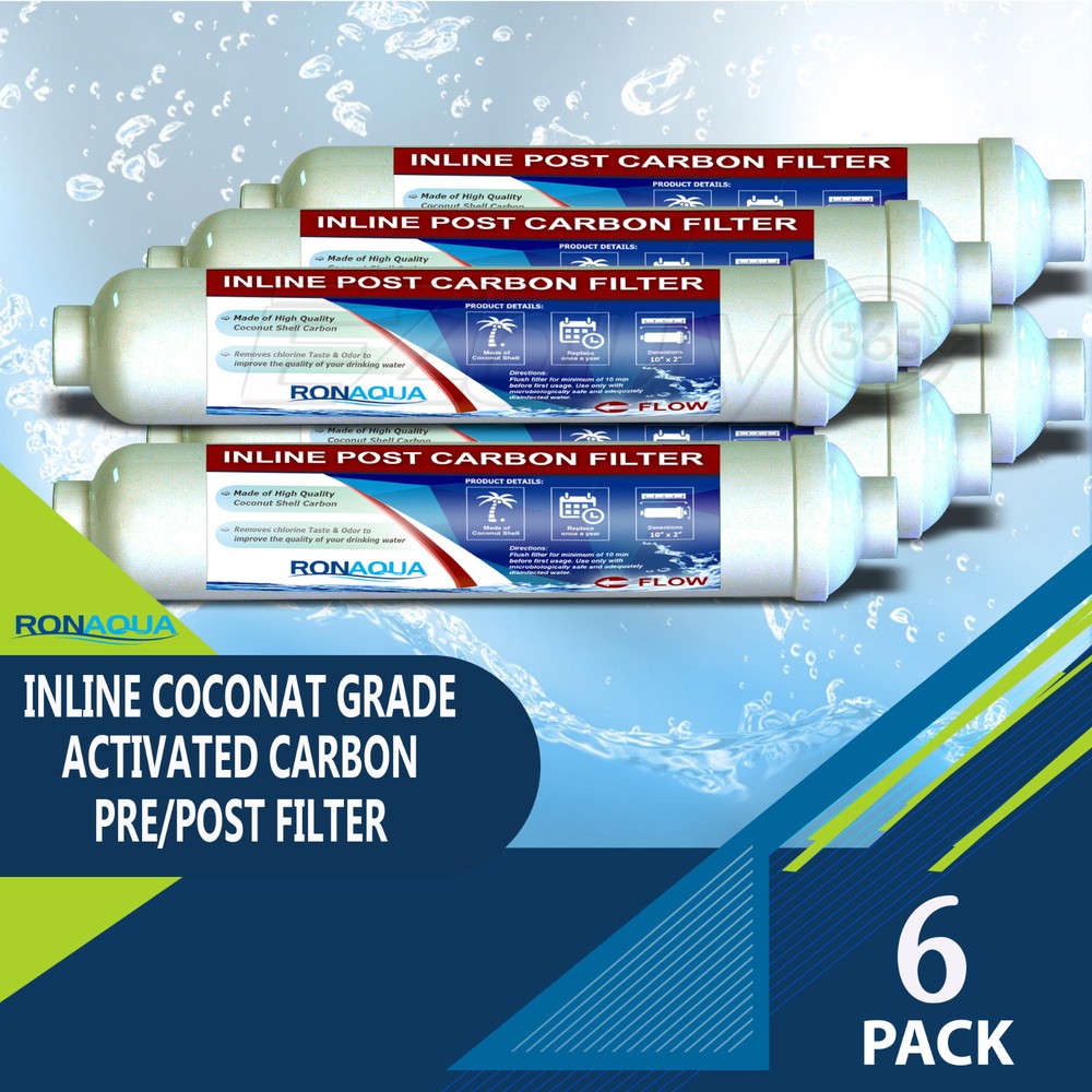 Inline Coconut Grade Activated Carbon Pre/Post Filter Set of 6