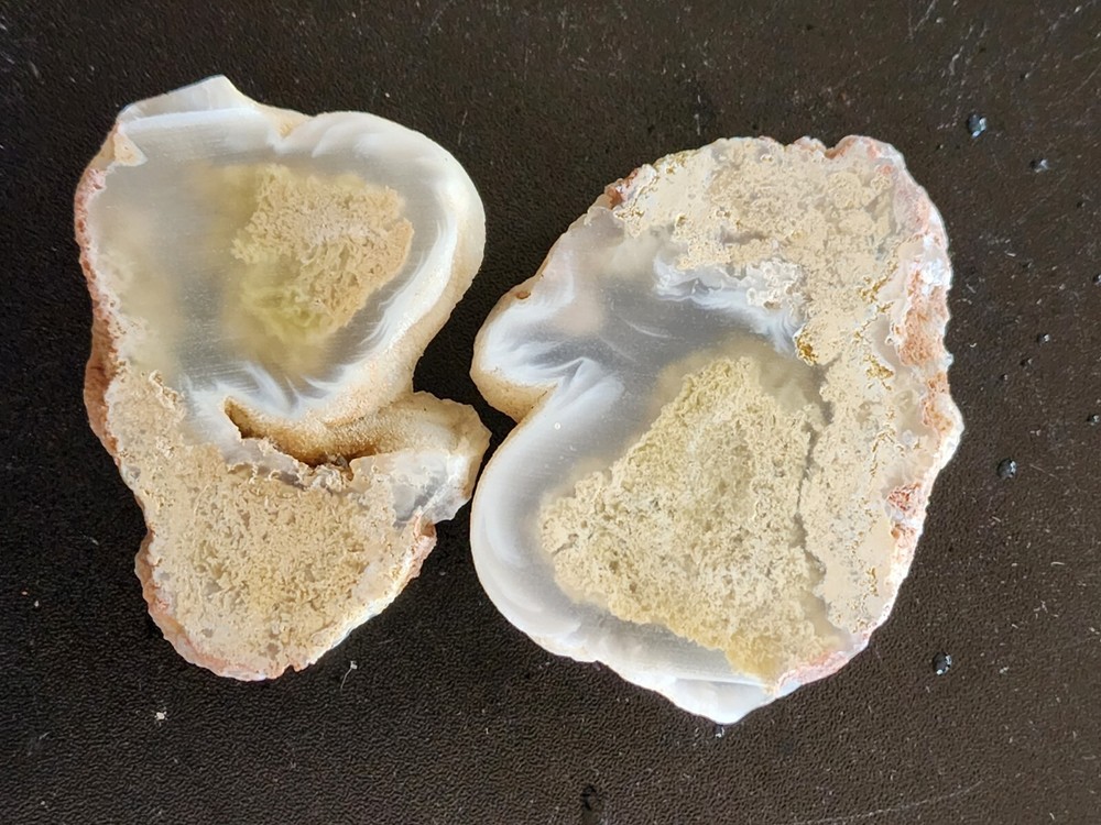 Agate Slabs Pair With Plume