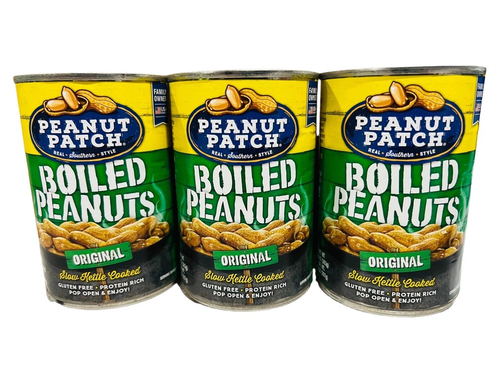 Peanut Patch Slow Kettle Cooked Boiled Peanuts 13.5 oz ( 3 Cans )