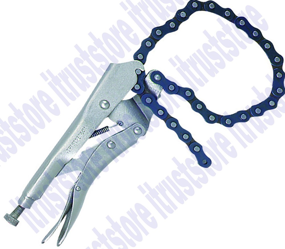 STEEL CHAIN LINK LOCKING CLAMP PIPE GRIP STRAP GRIP PLIER TOOL FOR TIGHT SPACE