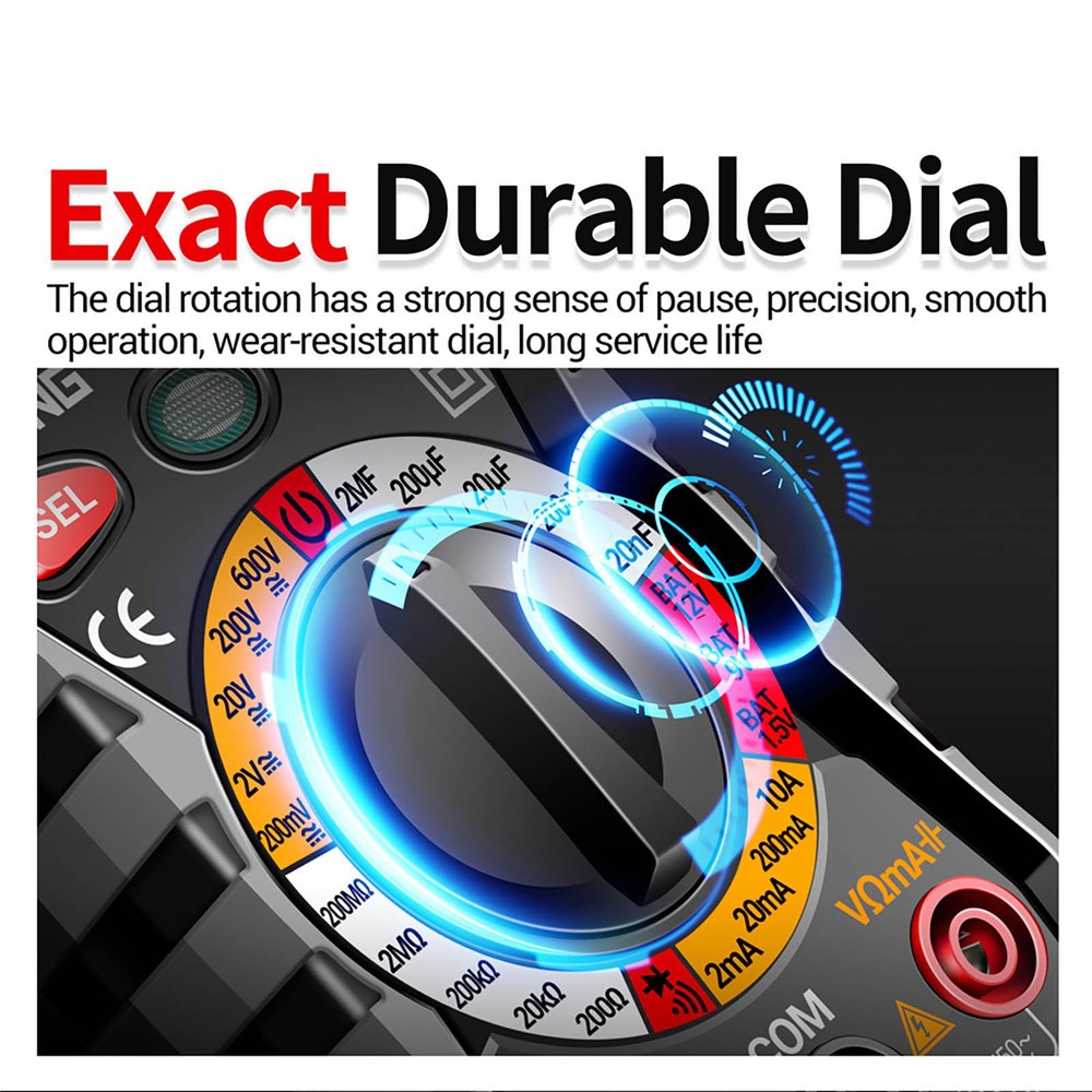 Portable Digital Multimeter Auto-Ranging AC DC Voltage Resistance Diode Test