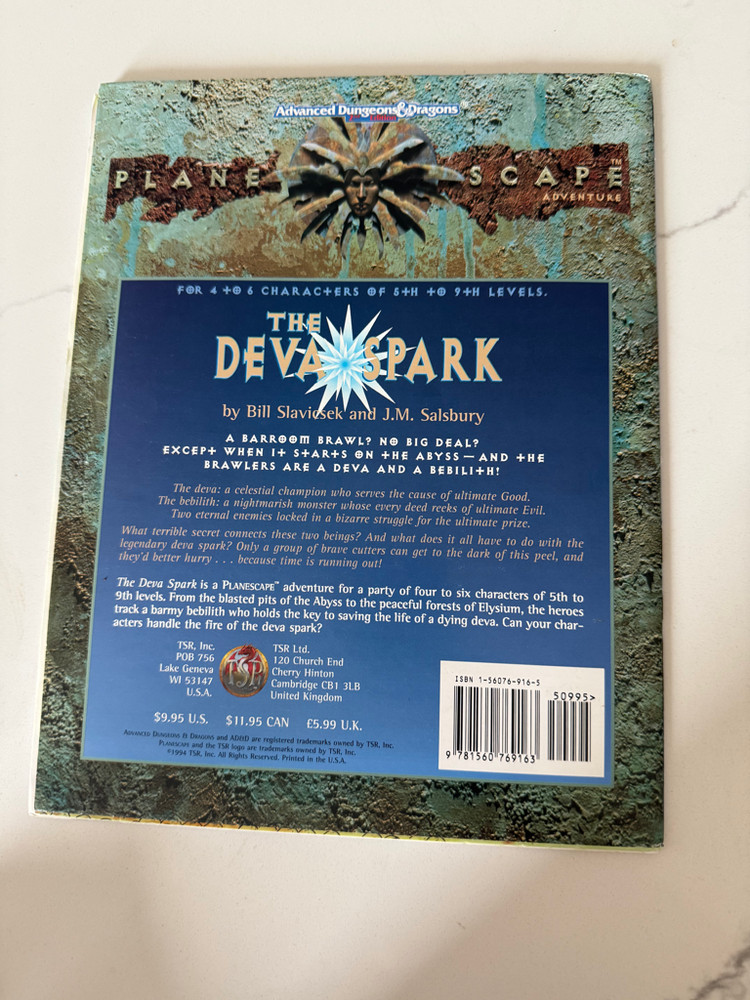 The  Deva  Spark  TSR 2606  Planescape  AD&D  Adventure
