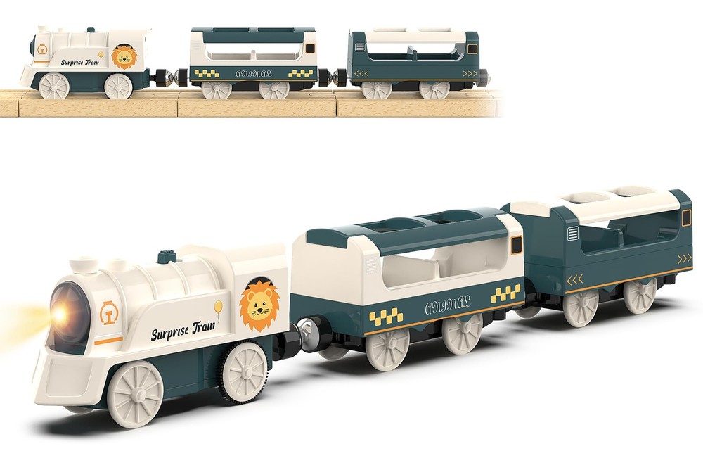 Battery Powered Train Set for Railway System, Electric Small, White