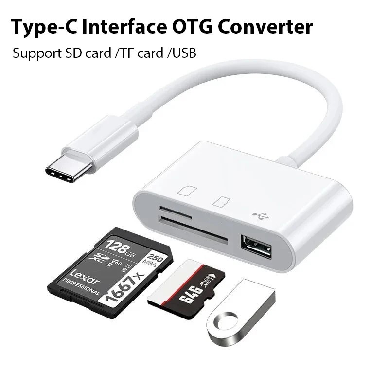 USB C SD Card Reader for iPhone Android Macbook Micro SD to Type C OTG Adapter