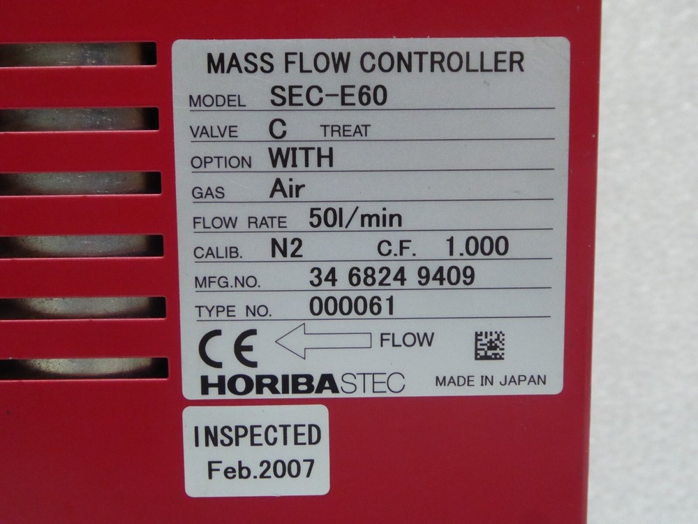 HORIBA STEC SEC-E60 Mass Flow Controller