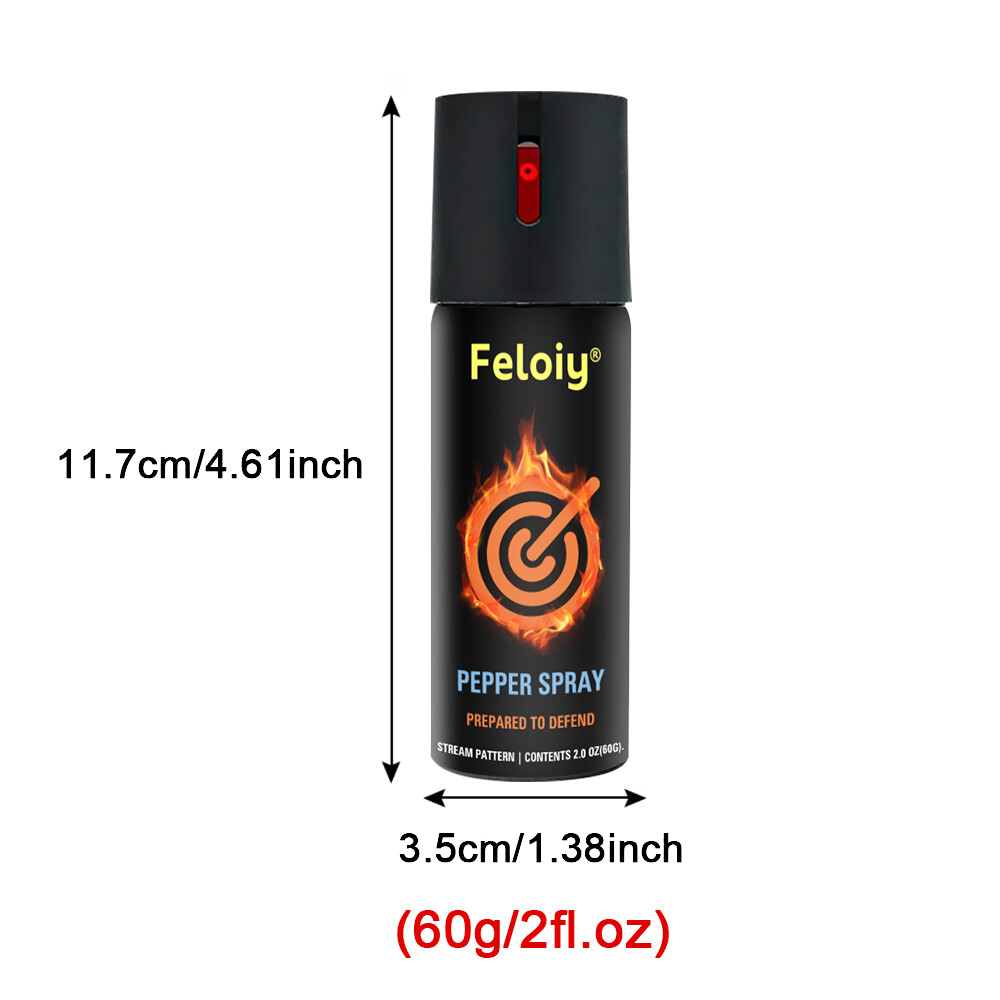 Feloiy Pepper Spray 2oz Maximum Strength Self Defense Security Black