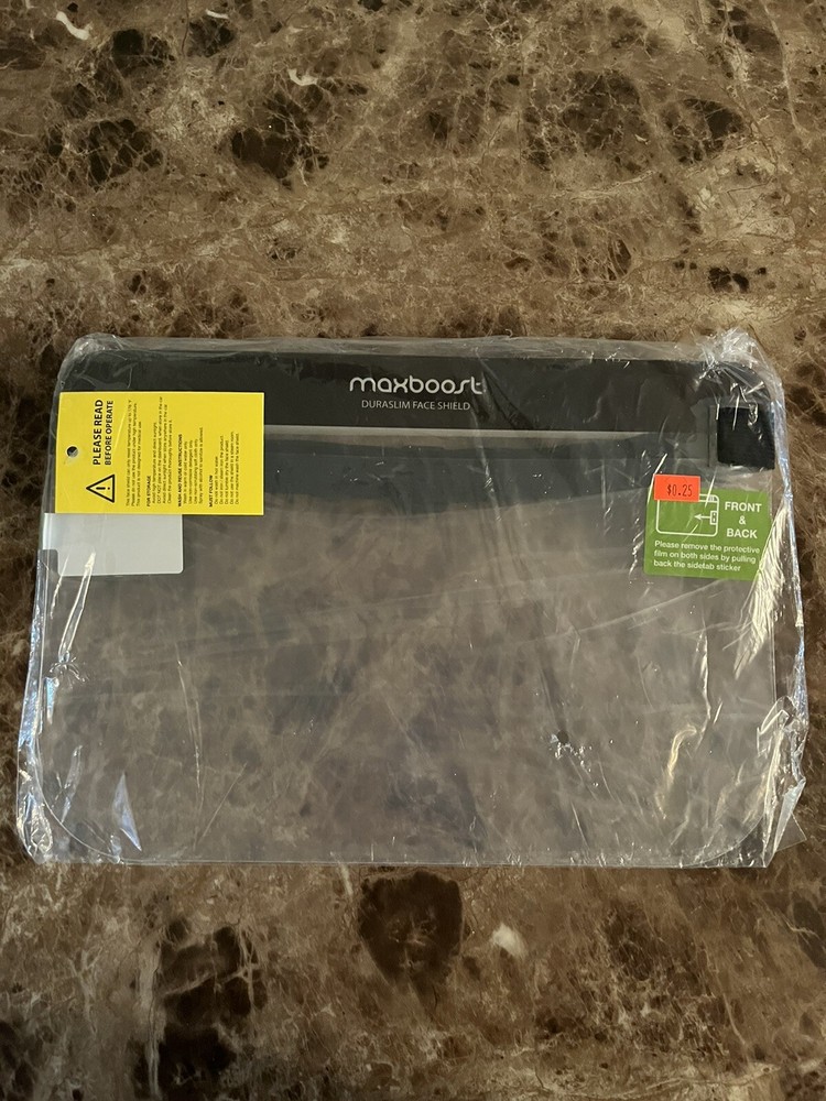 Maxboost Duraslim Face Shield, Reusable Full PET Transparent Material + Strap