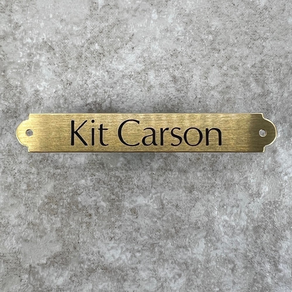 Custom Engraved Tags Personalized NAME PLATE Tags ID STAINED BRUSHED BRASS MINI