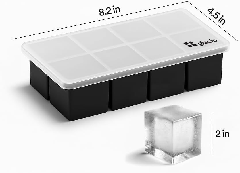 Large Silicone Ice Cube Trays - 2 Pack