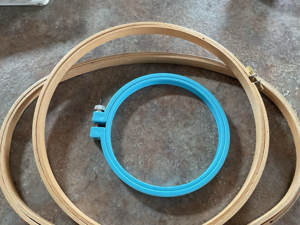 Embroidery Hoops Three Different Sizes Two Wood One Plastic