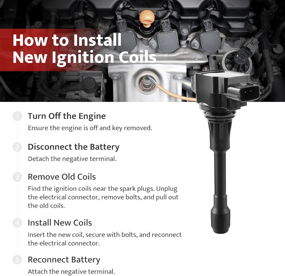 Ignition Coil Pack Replacement for L4 Nissan Altima Cube Rogue Sentra Versa, 200