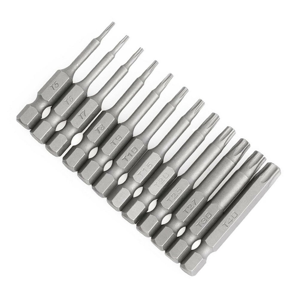 12Pack Magnetic Tamper Security Drill Bit Torx Screwdriver Flat Head 1/4" Hex b