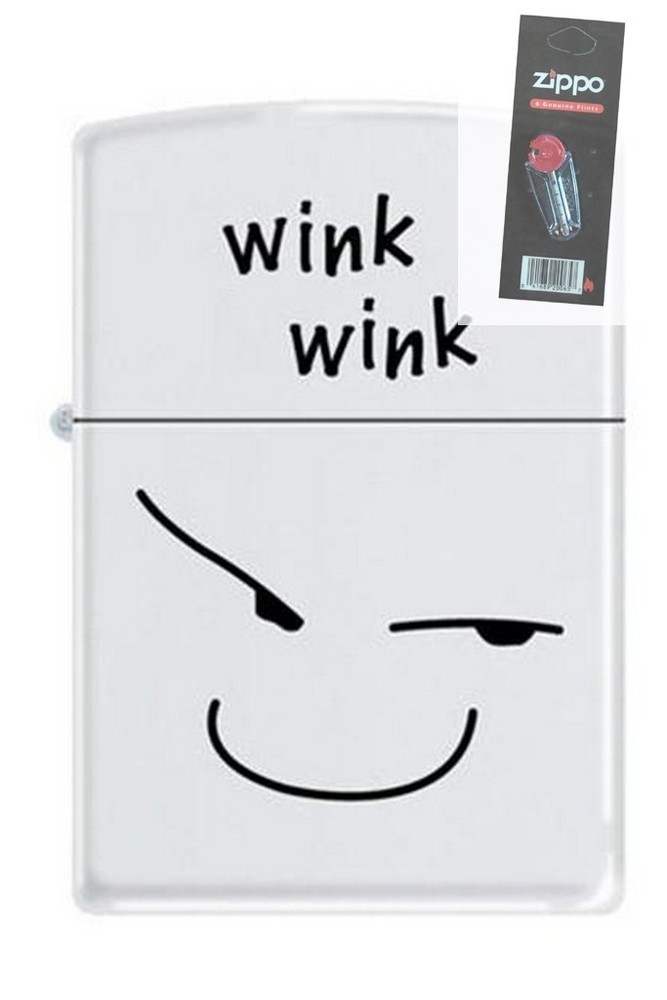 Zippo 214 wink wink Lighter + FLINT PACK