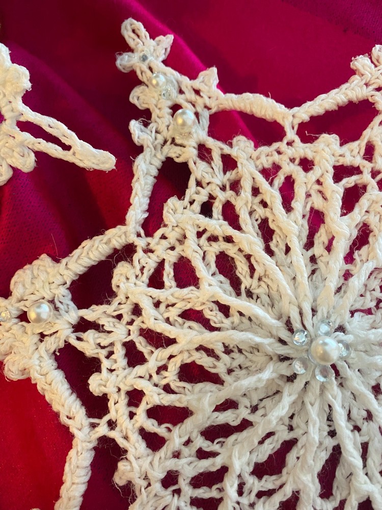 Handmade crochet snowflake