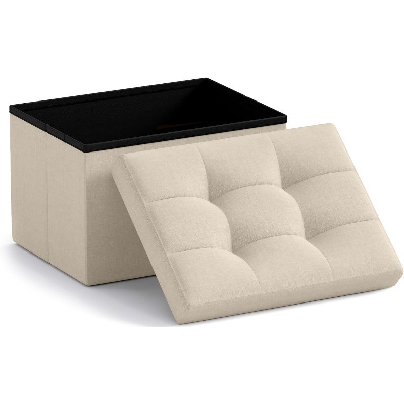 Home Small Storage Ottoman Foldable Collapsible Rectangle Ottoman Foot Rest