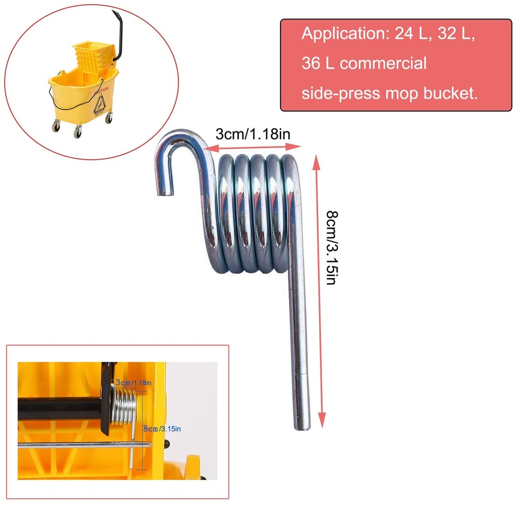 2 Pack Mop Bucket Wringer Spring Replacement Heavy Duty