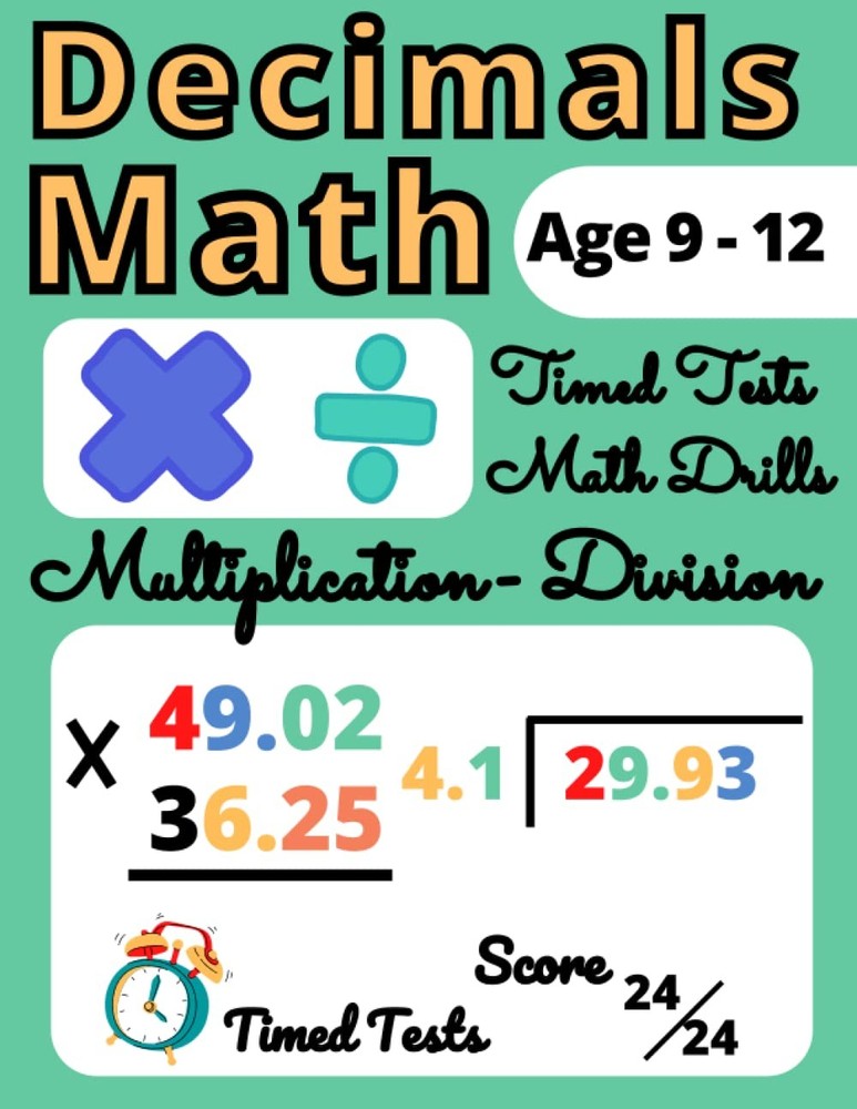 Math Practice Decimals Multiplication And Division Workbooks For 4th 5th 6th Gra