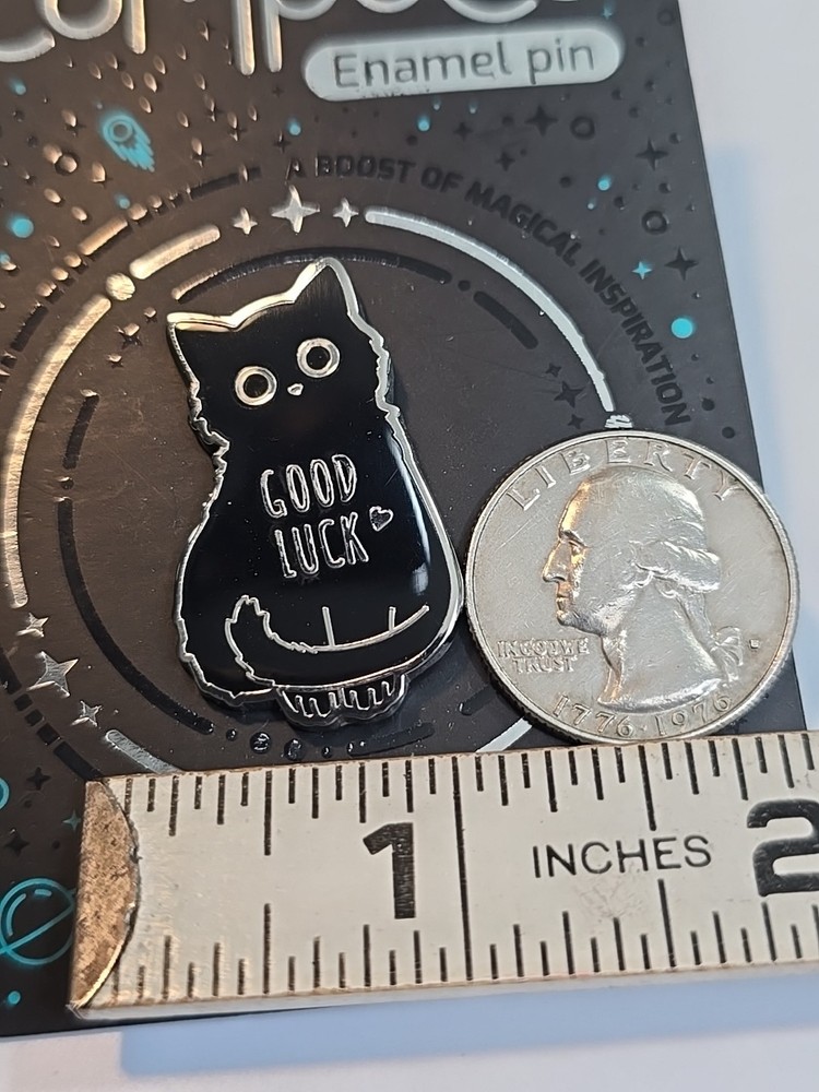 Good Luck Black Cat Lapel Pin