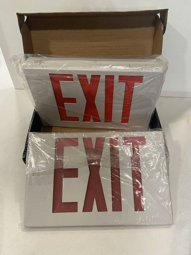All Pro Exit & Emergency Lighting Sign LED Red Green Wall Ceiling End Mount NOS