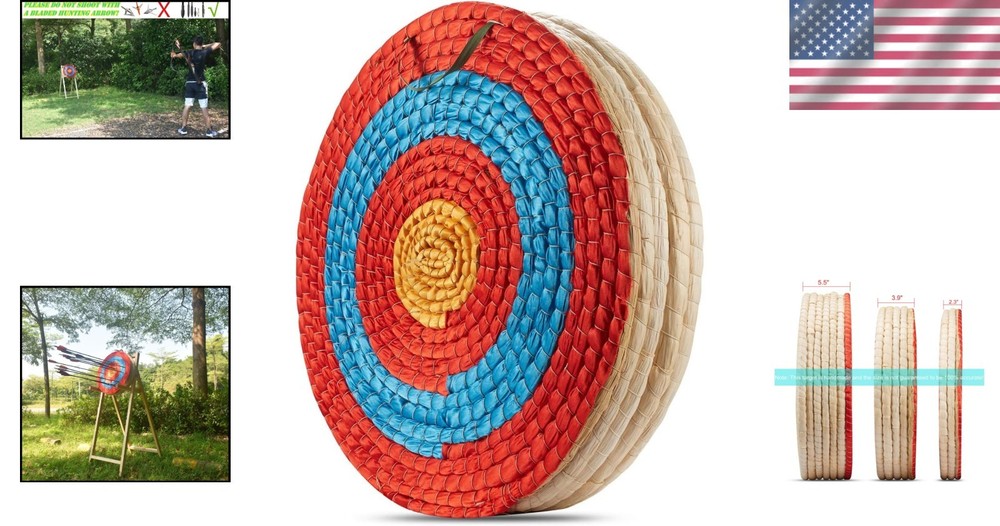 Versatile 20in Handmade Straw Archery Target – Ideal for Recurve & Compound Bows